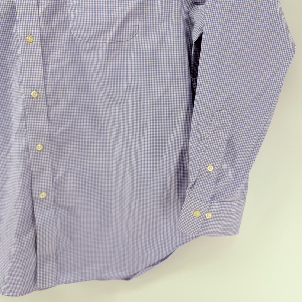 Lauren Ralph Lauren Mens Dress Shirt 18 36/37 Purple Gingham Classic Fit Stretch - Picture 5 of 15